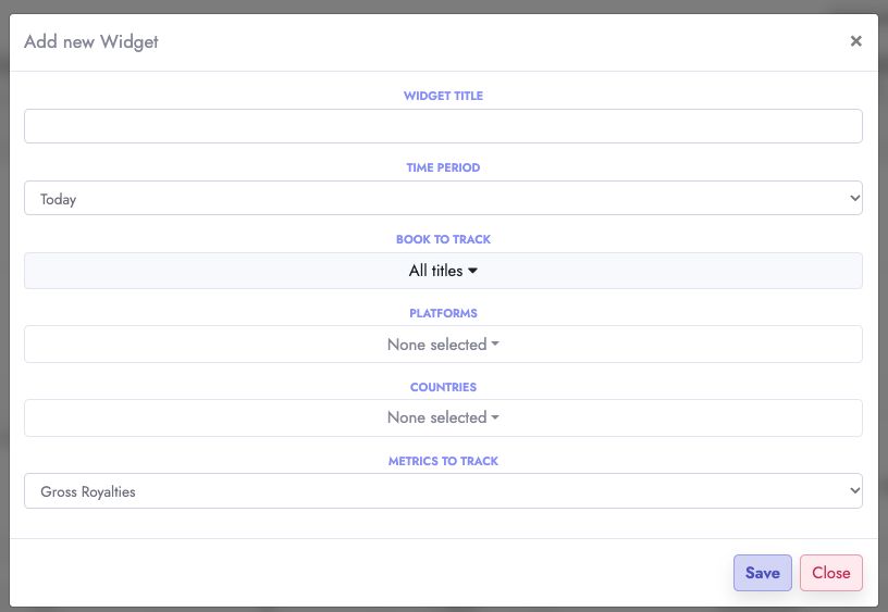 Custom widget options