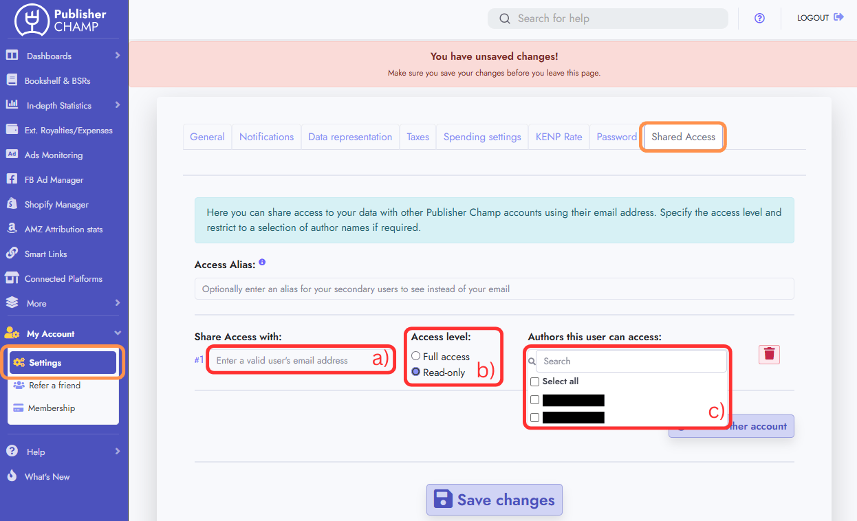 Master account login page